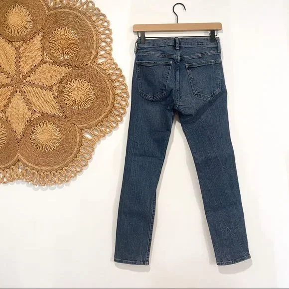 Y2K Gap Slim Straight Vintage Classic Mom Jeans Mid rise medium acid wash - Picture 7 of 10